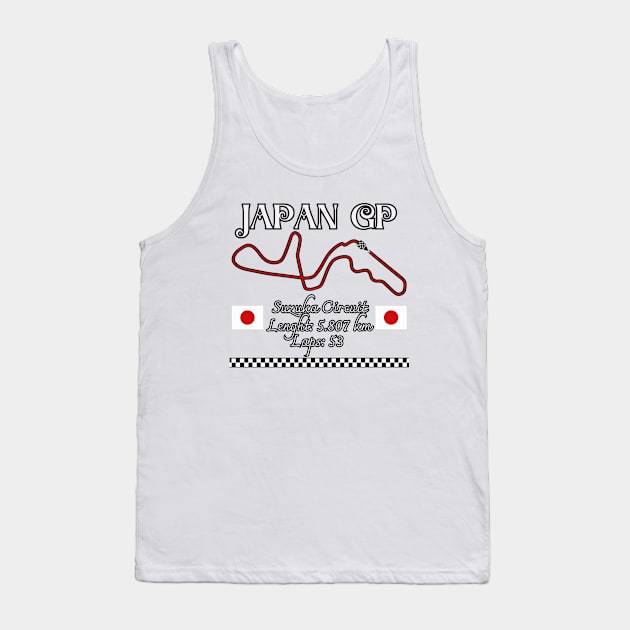 Japan Grand Prix, Suzuka Circuit, formula 1 fans Tank Top by Pattyld